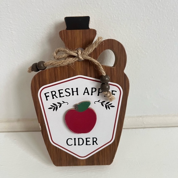 3/$25 Harvest "Fresh Apple Cider"
Jar Shaped Wooden Tabletop Decoration - Picture 1 of 7